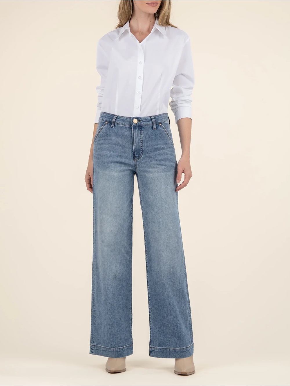 KUT Jodi High Rise Fab Ab Wide Leg Jean NWT Size 14